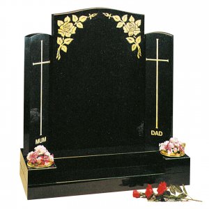 GH74 Black Granite Headstone