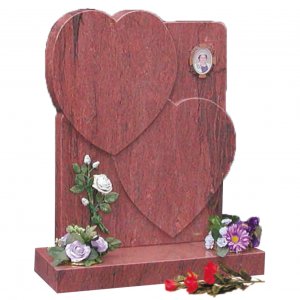GH95 Multi-Coloured Red Granite Headstone