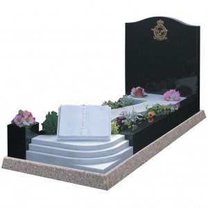 GK19b Black Granite and Italian White Marble Kerb Surround