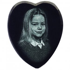 WHP115 Black Granite Heart Plaque