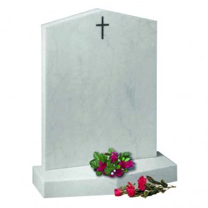 MH203 Italian White Marble Headstone