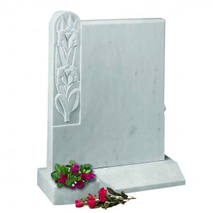 MH210 Italian White Marble Headstone
