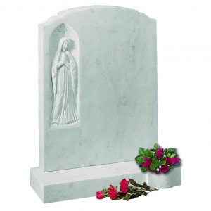 MH213 Italian White Marble Headstone