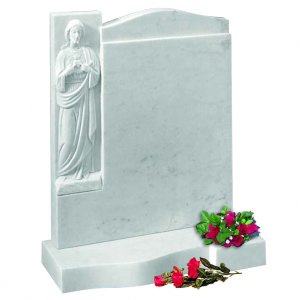 MH214 Italian White Marble Headstone