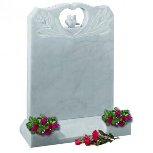 MH215 Italian White Marble Headstone