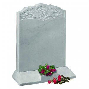 MH216 Italian White Marble Headstone