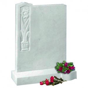 MH218 Italian White Marble Headstone