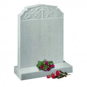 MH226 Italian White Marble Headstone